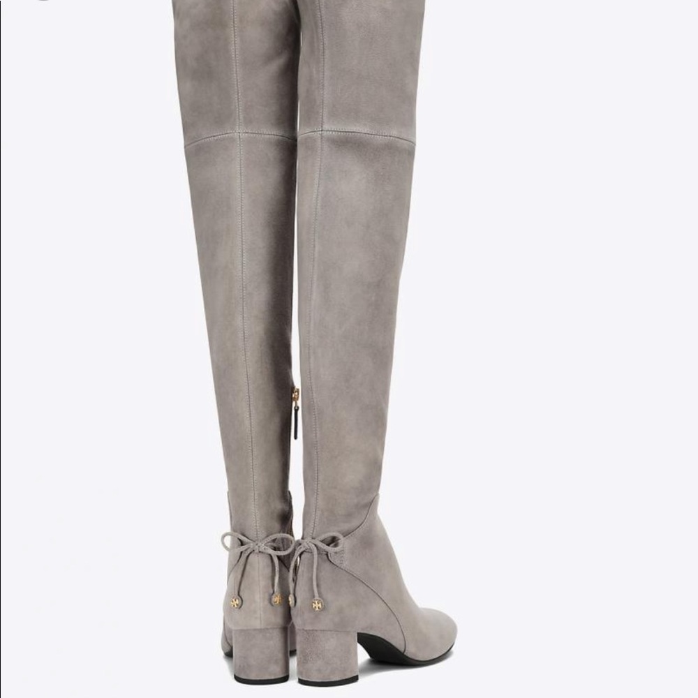 Tory Burch Gray Laila Over the Knee Boots